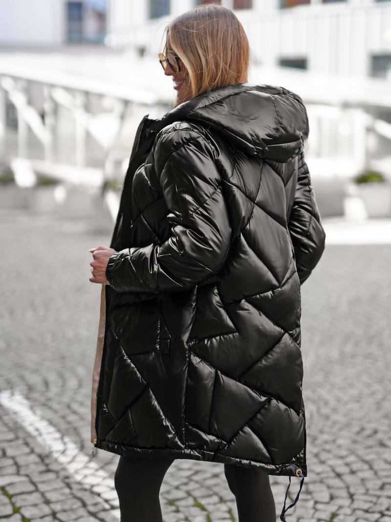 Női téli kabát fekete OZONEE JS/5M3189/392Z