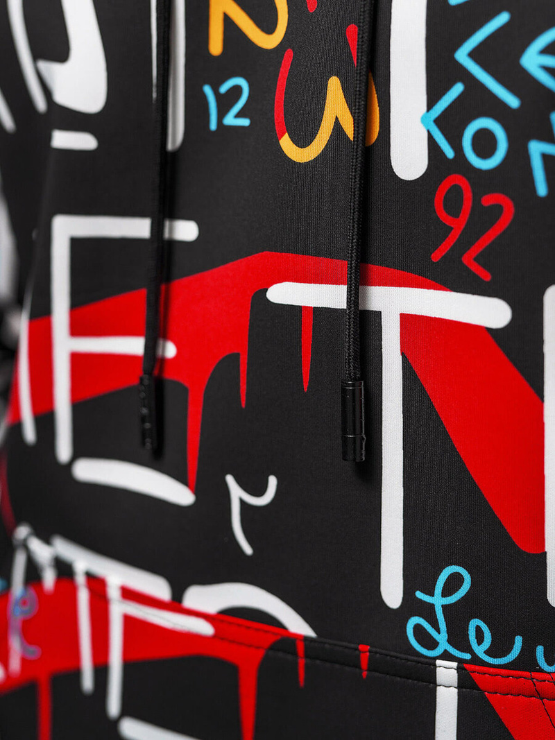 Férfi kapucnis pulóver fekete OZONEE JS/8B1233/3