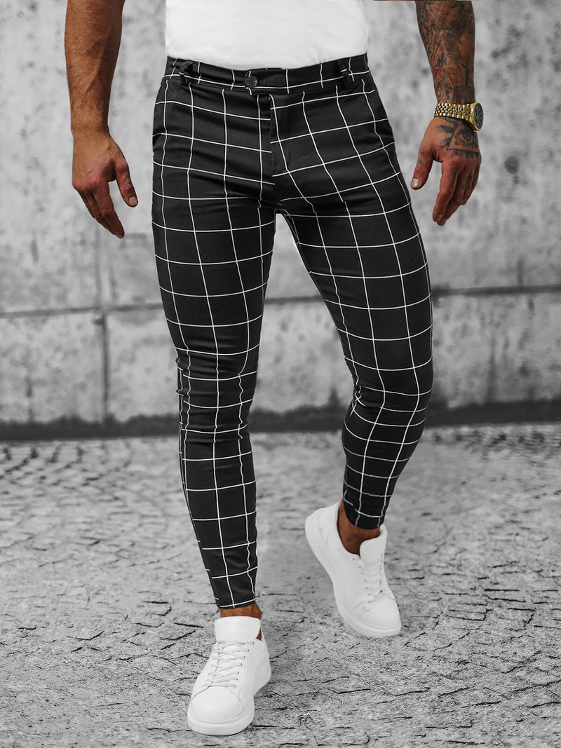 Férfi Chino Nadrág Fekete OZONEE O/P4009