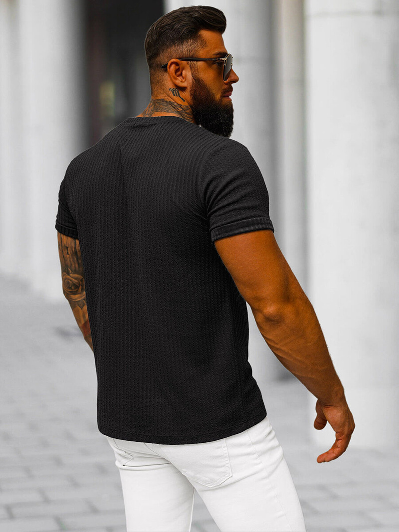 Férfi Póló Fekete OZONEE O/7766T