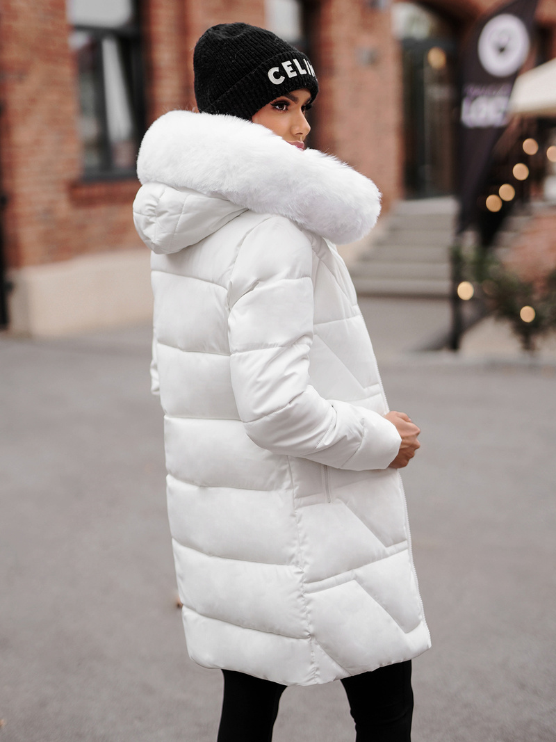 Női téli kabát fehér OZONEE JS/16M9099/281