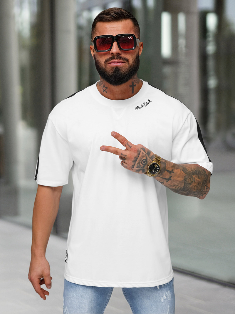 Férfi Póló Fehér OZONEE O/QQ1195