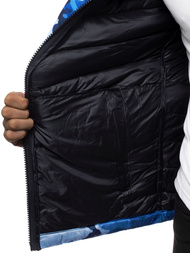 Férfi átmeneti kabát kék-terepmintás OZONEE JS/SM80Z