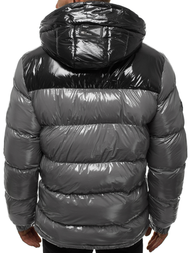 Férfi steppelt téli kabát szürke OZONEE N/6462