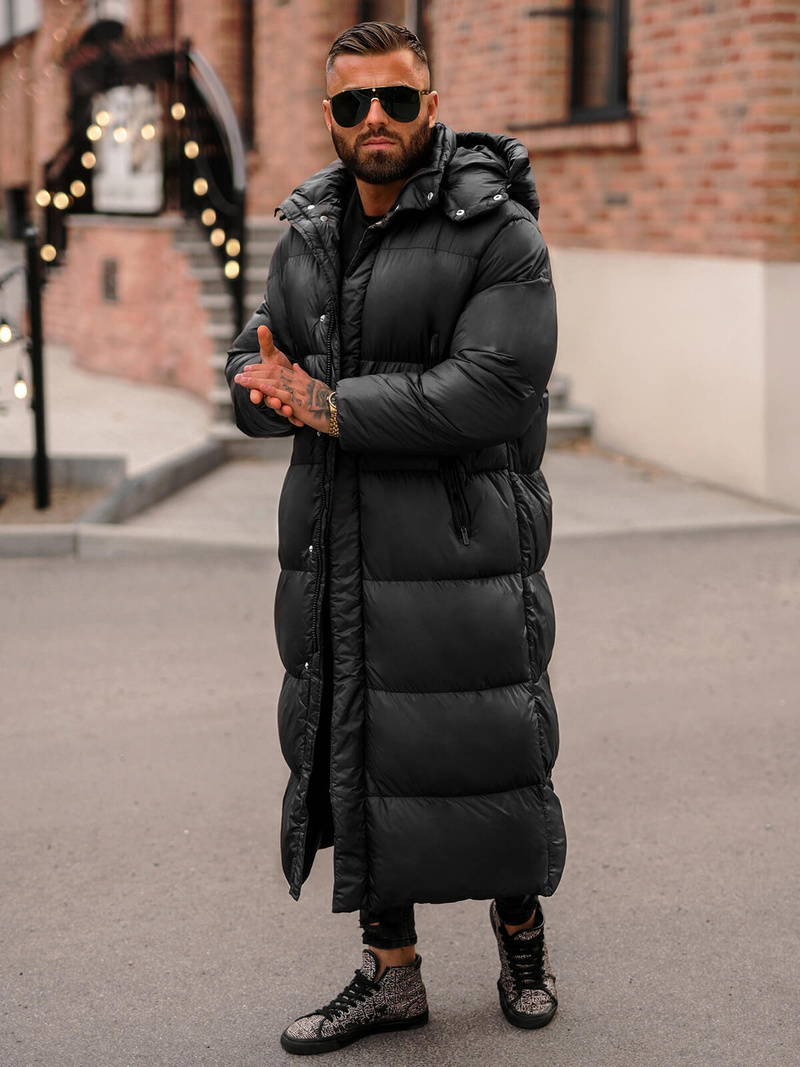 Férfi téli kabát fekete OZONEE O/M3202Z