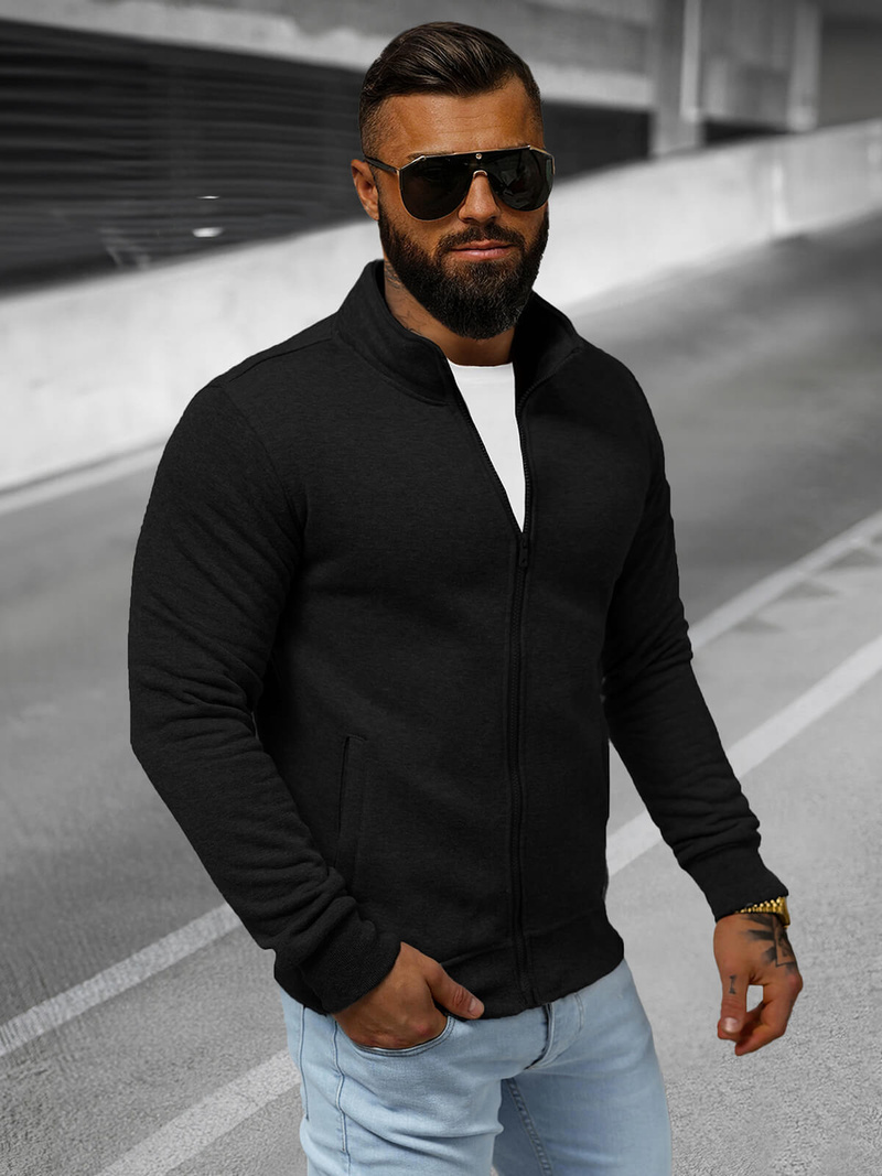 Férfi Pulóver Fekete OZONEE JS/2002Z