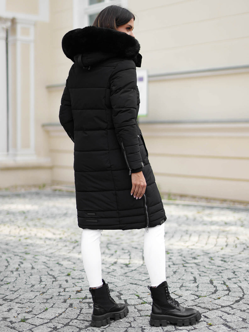 Női téli kabát fekete OZONEE O/W377Z