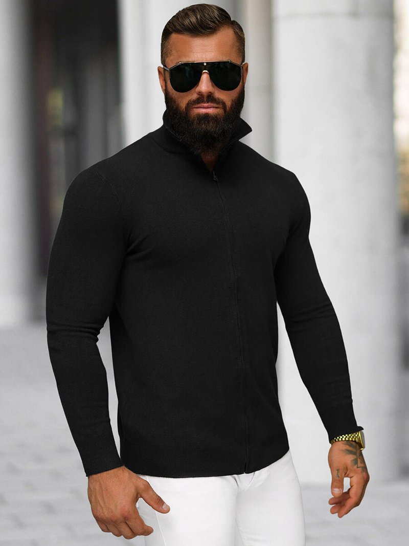 Férfi Pulóver Fekete OZONEE NB/MM6004/4Z