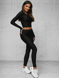 Kétrészes női tréning szett fekete OZONEE O/22060Z