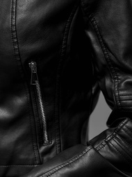 Női Bőrdzseki Fekete OZONEE JS/11Z8038