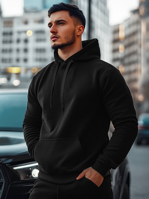 Férfi kapucnis pulóver Fekete OZONEE JS/2009Z