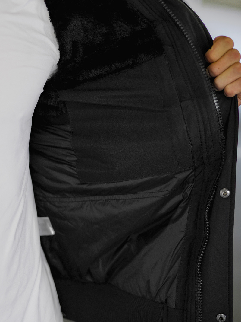 Férfi Steppelt Kabát Fekete OZONEE O/M798