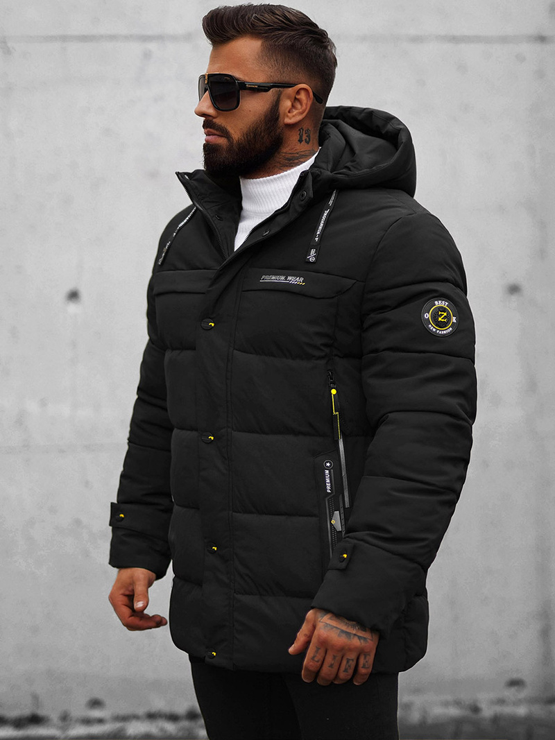Férfi téli parka kabát fekete OZONEE JS/22M58/392