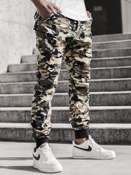 Férfi nadrág jogger Bézs – Terepmintás OZONEE O/11103