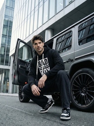 Férfi kapucnis felső fekete OZONEE JS/65B3909/3Z