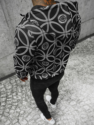 Férfi kapucnis pulóver fekete OZONEE JS/B8123