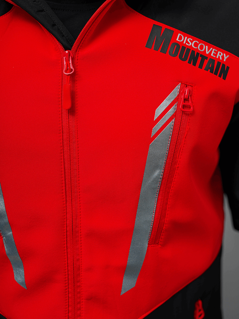 Férfi kapucnis softshell kabát fekete-piros OZONEE JS/HH022/1CZ