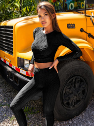 Kétrészes női tréning szett fekete OZONEE O/22060Z