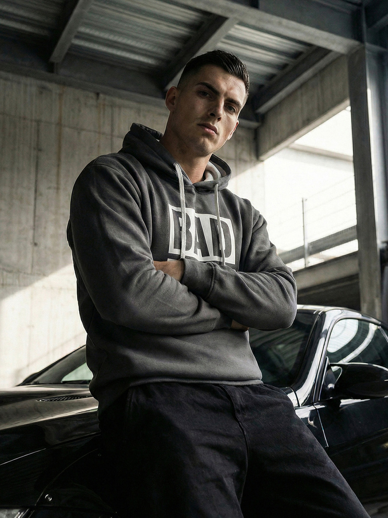 Férfi kapucnis felső grafit OZONEE JS/65B3909/5Z