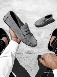 Férfi slip on cipők Szürke T/125