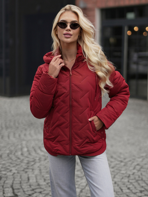 Női téli kabát burgundia OZONEE JS/16M9300/06Z