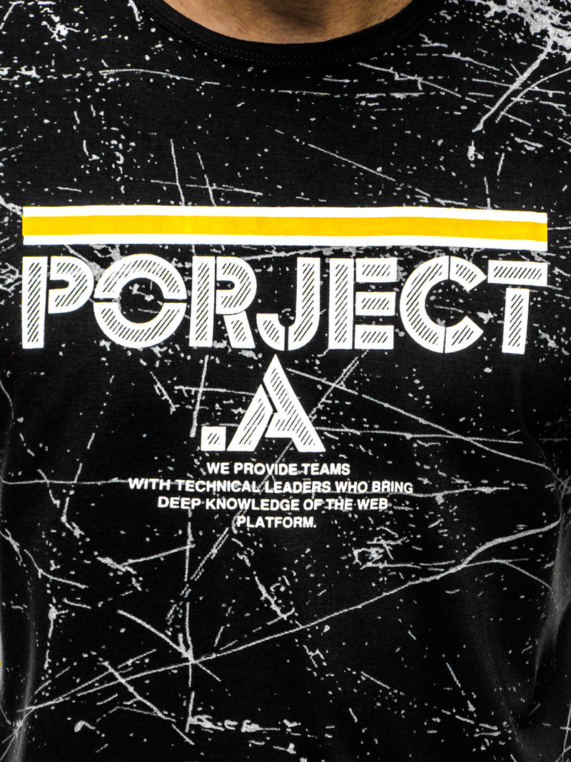 Férfi póló Fekete OZONEE JS/SS10917Z