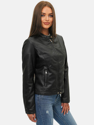 Női Bőrdzseki Fekete OZONEE JS/11Z8008