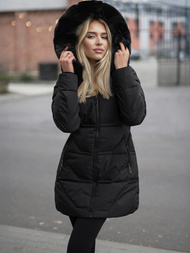 Női téli kabát fekete OZONEE JS/16M9099/392Z