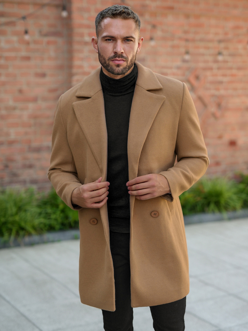 Férfi szövetkabát camel OZONEE JS/11Z8269