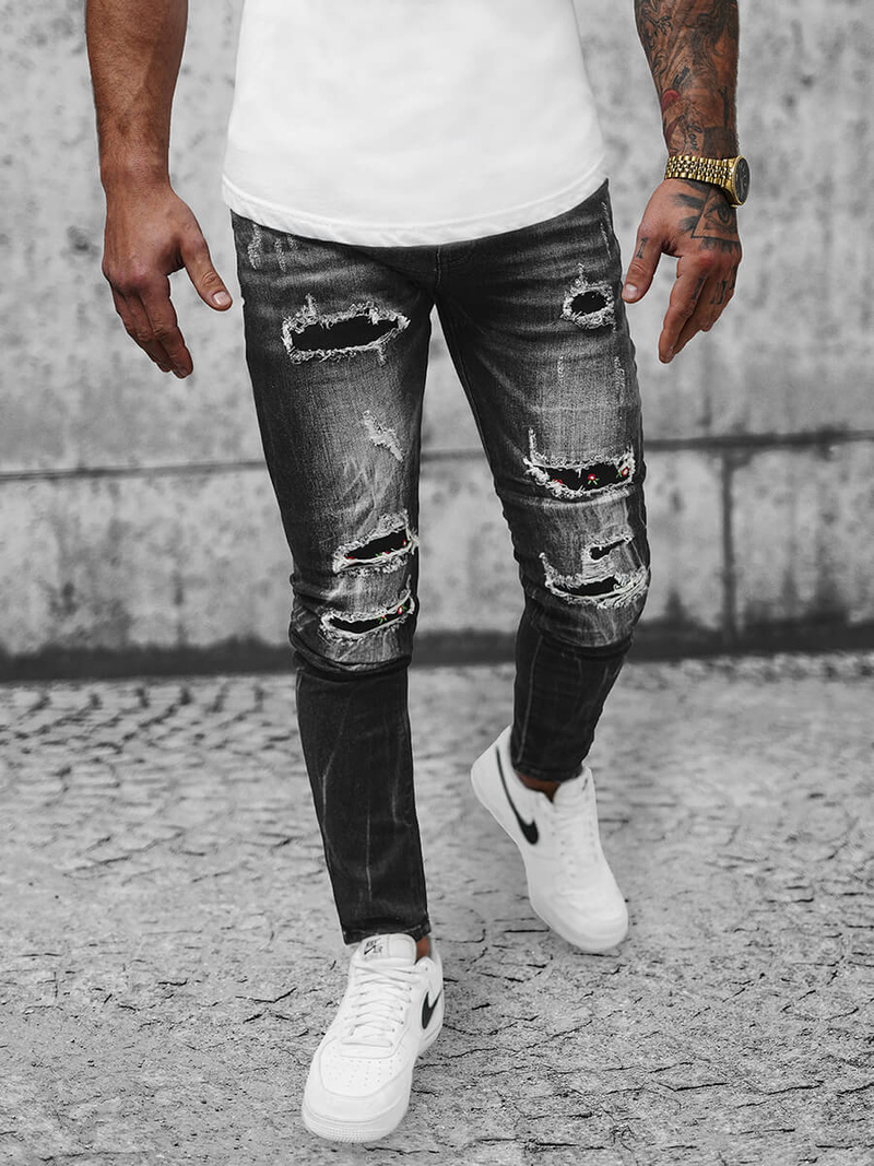 Férfi farmer nadrág fekete OZONEE NB/MP0026GZ