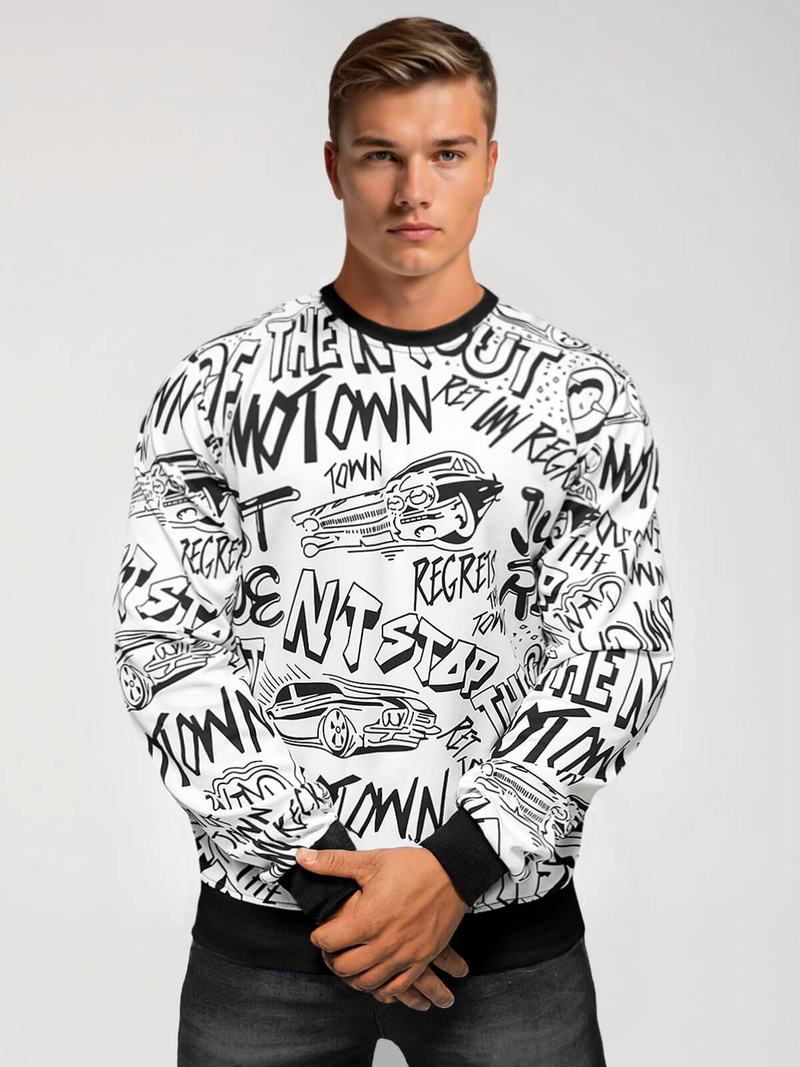 Férfi Pulóver Fehér OZONEE JS/8B1195/1