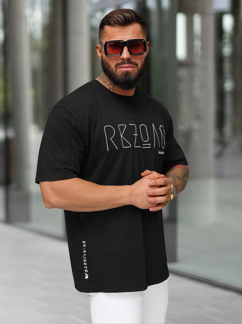 Férfi Póló Fekete OZONEE O/QQ1185