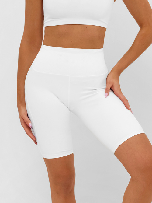Rövid női leggings fehér OZONEE JS/17K583/1