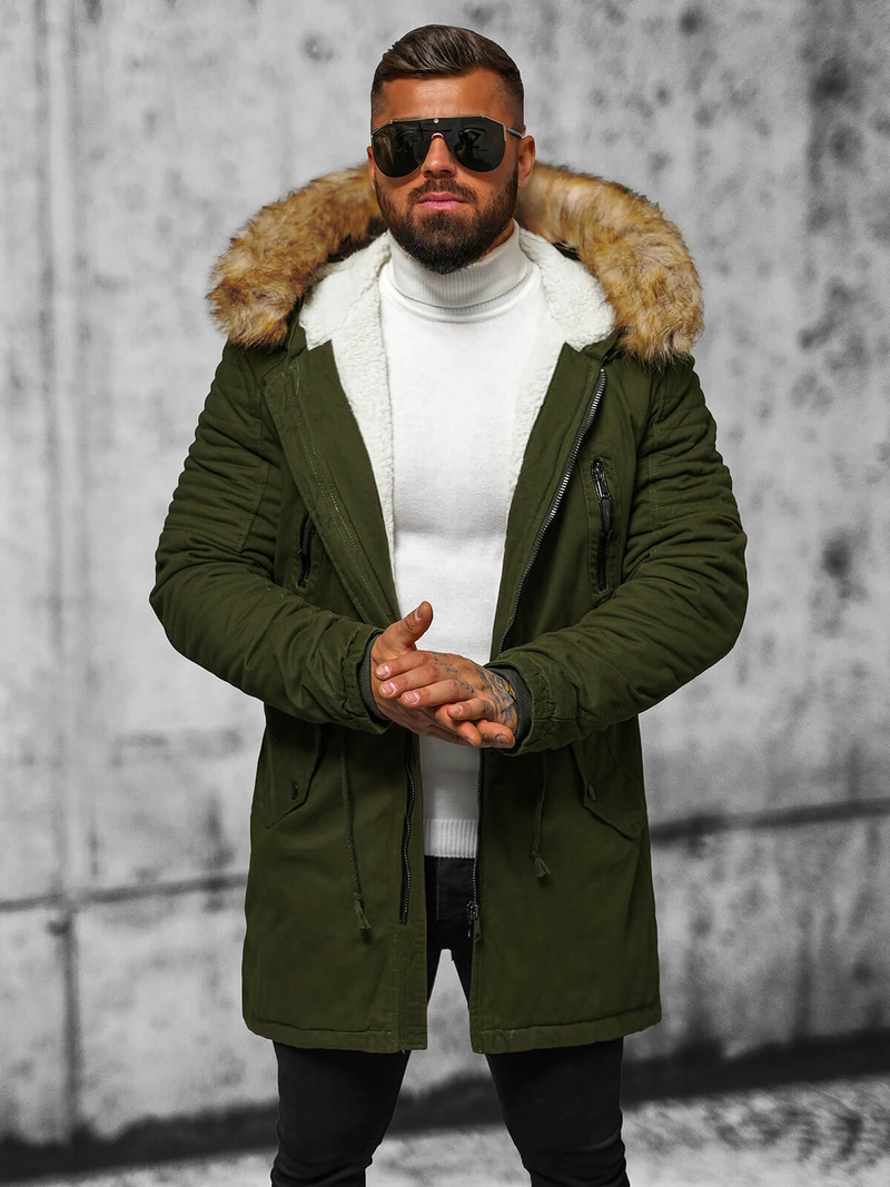 Férfi parka kabát khaki OZONEE JD/390Z