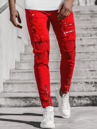 Férfi farmer nadrág Piros OZONEE T/82015