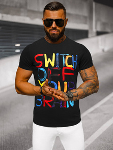 Férfi Póló Fekete OZONEE O/T125/3Z