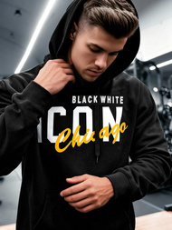 Férfi kapucnis felső fekete OZONEE JS/8B1736/3