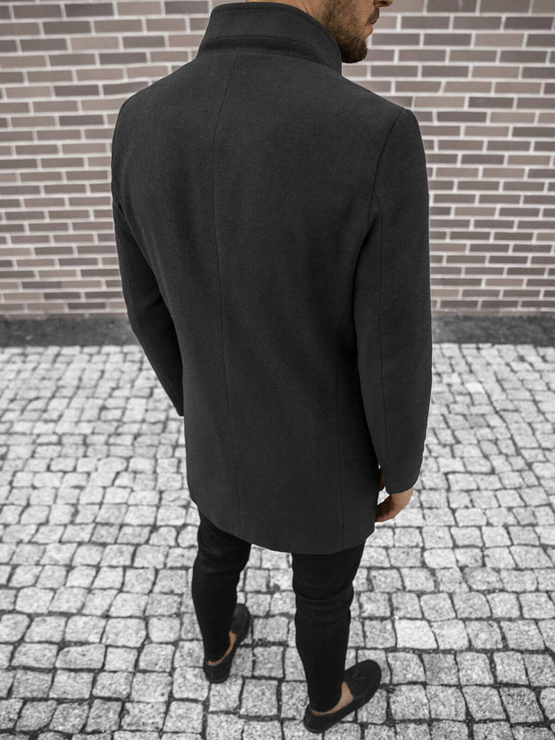 Férfi szövetkabát fekete OZONEE O/5628