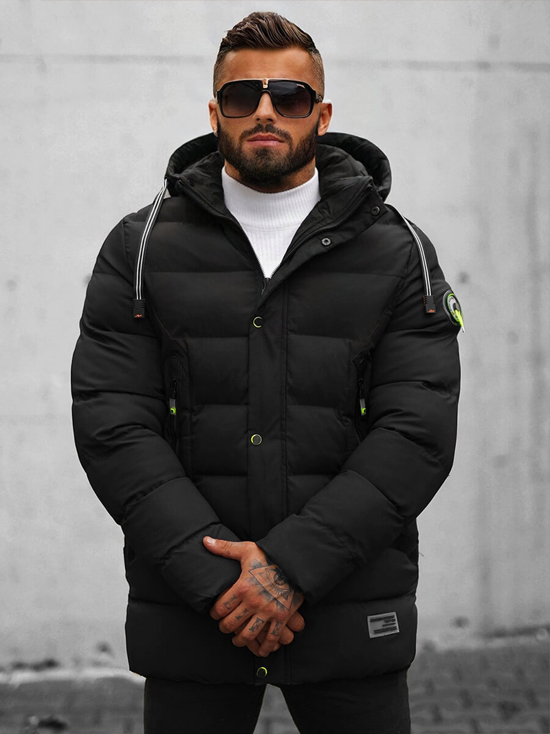 Férfi téli parka kabát fekete OZONEE JS/22M61/392