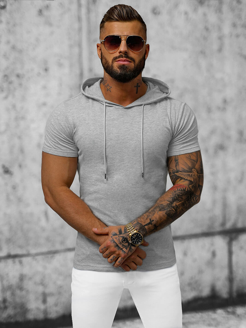 Férfi Póló Szürke OZONEE JS/8T957/2Z