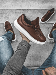 magas sneakersek barna-fehér OZONEE CH/257