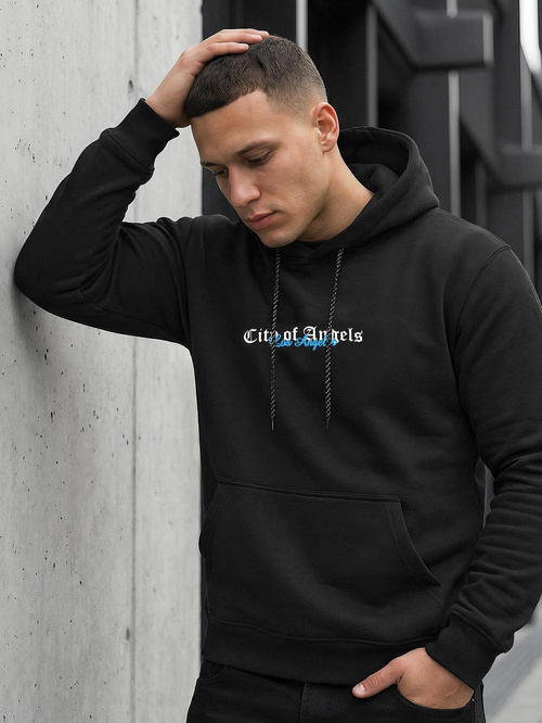 Férfi kapucnis felső fekete OZONEE JS/21B1901/3