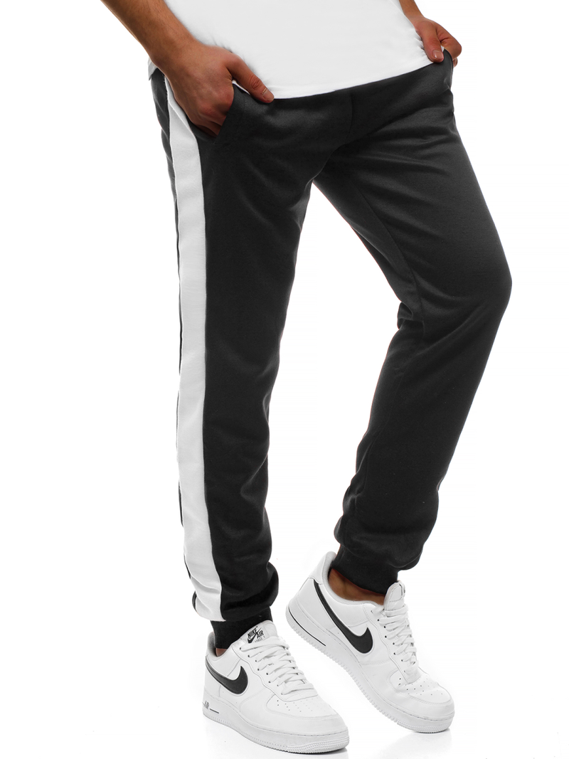 Férfi melegítő nadrág Fekete-fehér OZONEE JS/JZ11003