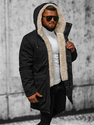 Férfi téli parka kabát fekete OZONEE JS/5M3123/392