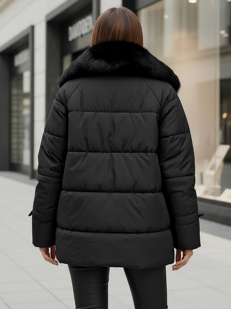 Női téli kabát fekete OZONEE JS/16M9185/392Z