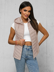 Női hosszú mellény bézs OZONEE JS/16M9255/62