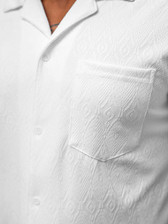 Férfi szett fehér - ing és rövidnadrág OZONEE O/3C325