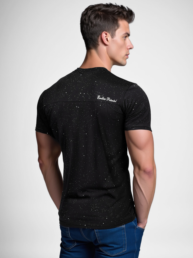 Férfi Póló Fekete OZONEE O/QQ1387Z