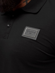 Férfi galléros póló fekete OZONEE NB/MT3124