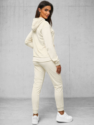 Női Melegítő Szett Velúr Ecru OZONEE JS/8C1176/155Z